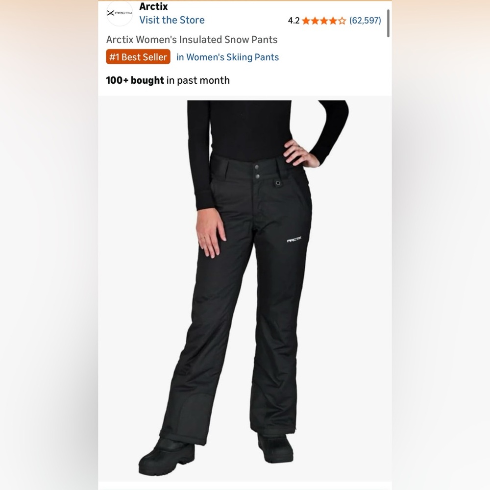 Arctix Black Insulated Snow Pants